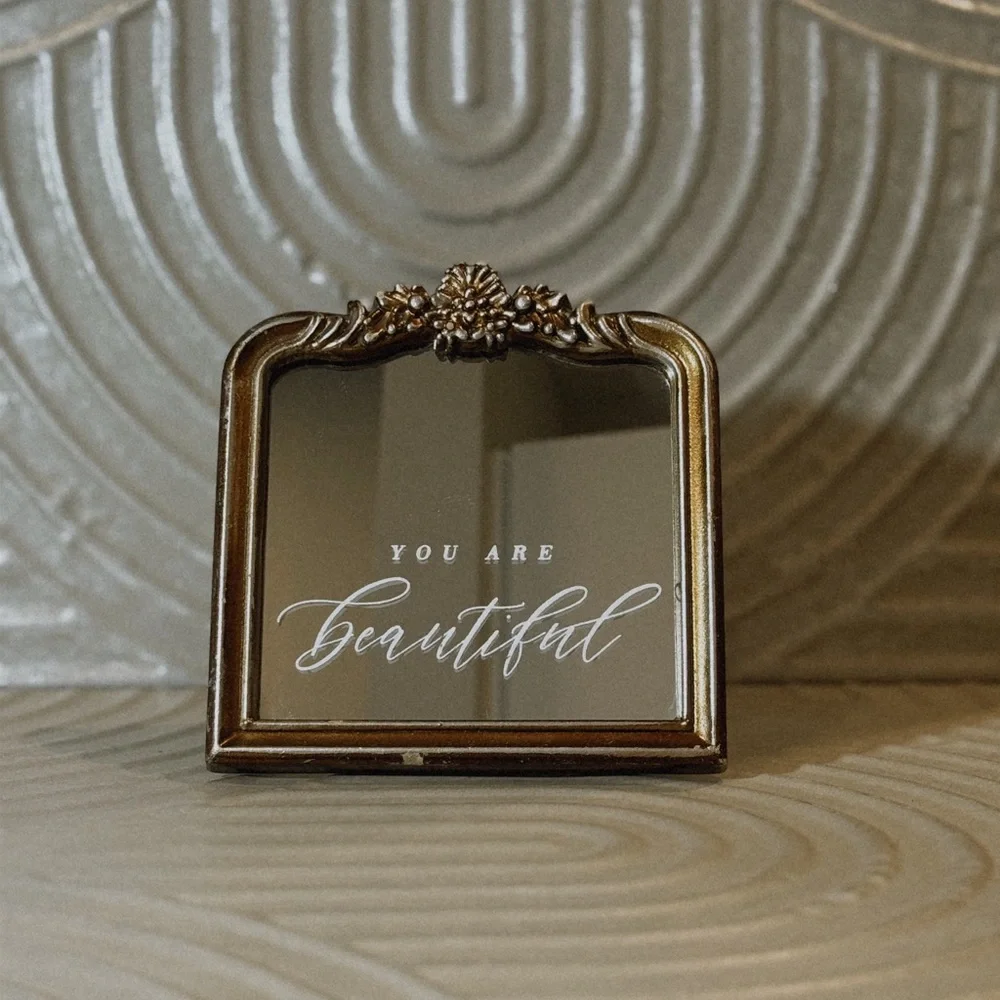 Vintage-Elegant Gold Framed Mirror